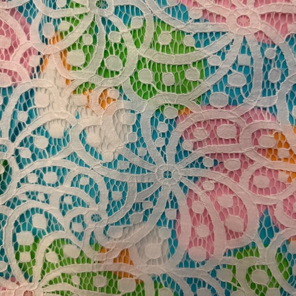 Lilly Pulitzer Multicolored Floral Lace Mini Skirt Pink Blue Green Size 2 - Picture 3 of 8